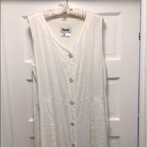 Vintage - Flax Linen Dress Large
